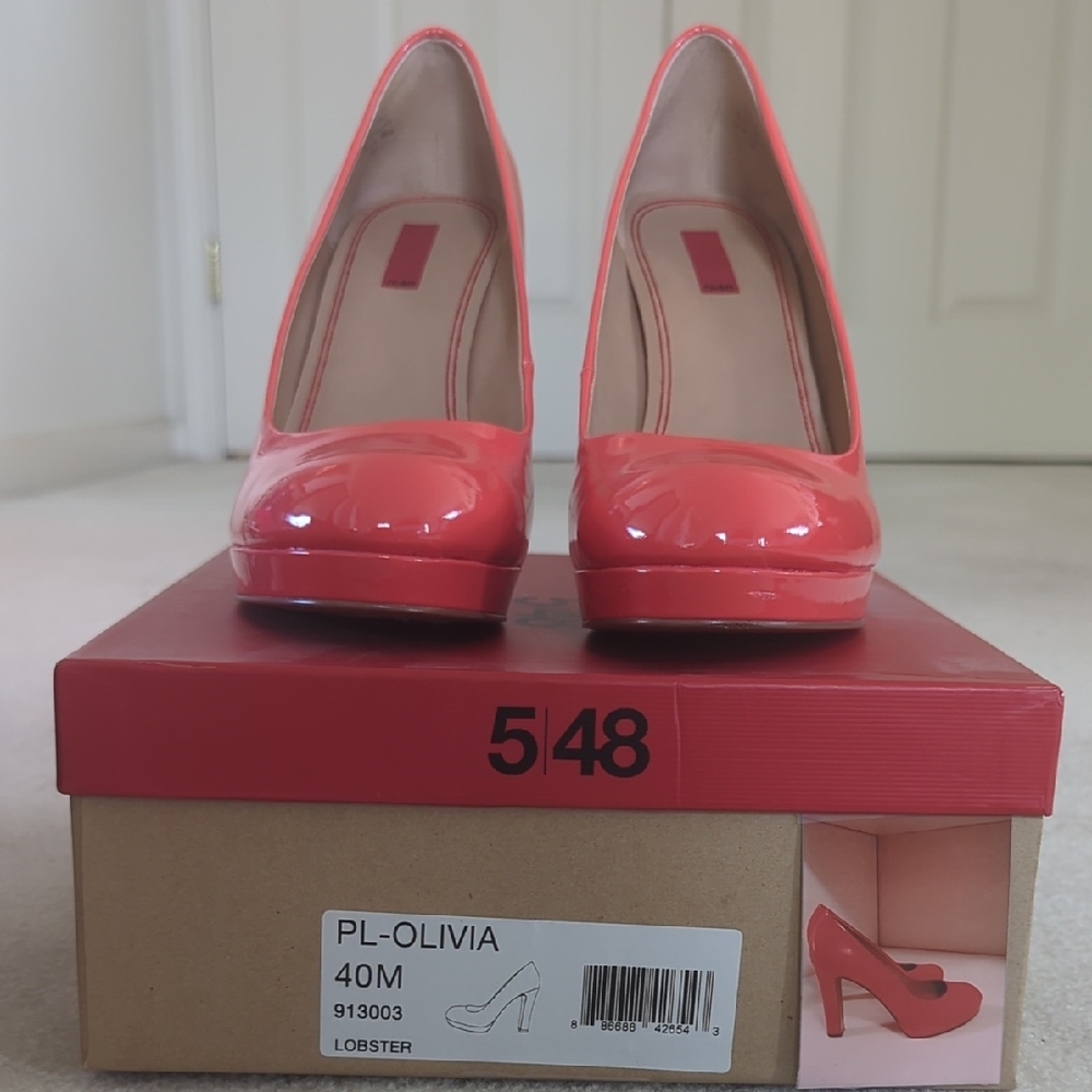 5/48 Red Heels Platform Pumps Pattent Leather and Glossy Finish